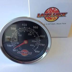 LavaLock 2-3/8" BBQ smoker pit thermometer charcoal grill TEMP GAUGE 2-3/4 stem - Picture 1 of 7