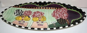 Lynda Corneille AUNT GERTIE SWAK 22" Oval Wall Plate Serving Tray Rare signed - Picture 1 of 9