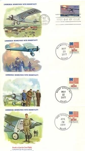 1977 LINDBERGH FLIGHT, WORLD WIDE X10 COVERS - Picture 1 of 3