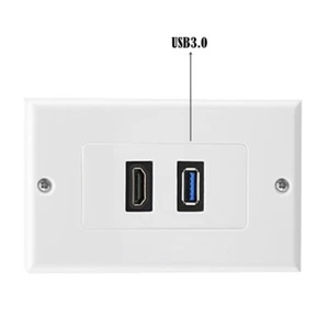 Wall Plate HDMIs USB Wall Face Plate Insert Panel For Tidy Cable Management - Afbeelding 1 van 8