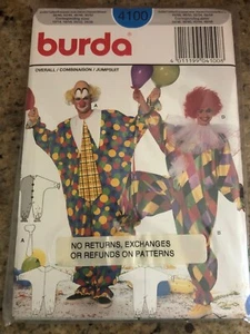 🦋 BURDA #4100 - ADULT ( 4 STYLE ) CLOWN COSTUME PATTERN CHEST 34/36-46/48 FF - Picture 1 of 2