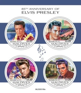 Maldivas - Cantante Elvis Presley 2020 - Hoja de 4 estampillas - MLD200108a - Imagen 1 de 1