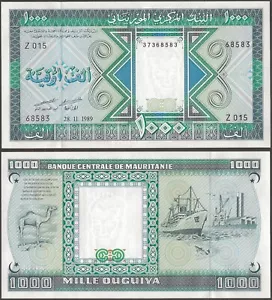 Mauritania PNL B111.5 1000 Ouguiya 1989 - Picture 1 of 3