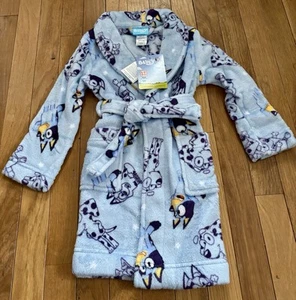 BLUEY Robe Toddler Size 4T Boy Girl Bathrobe Fleece Pajamas Cover Up Disney Jr - Picture 1 of 7