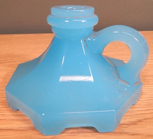 VINTAGE HOUZEX FINGER LAMP BASE, AQUA - Picture 1 of 5