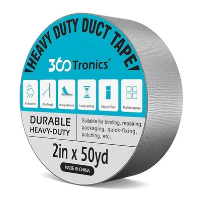 Duct Tape Silver 2 in x 50 yds Heavy Duty Waterproof UV Resistant Repair, 1 Pack - Image 1 of 4