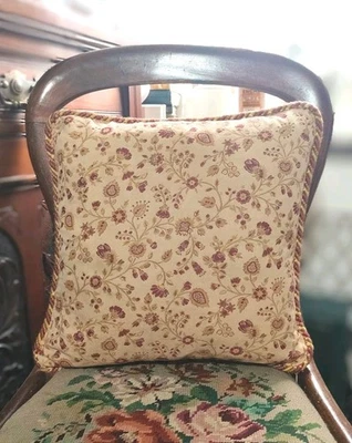 Vintage Laura Ashley Woven Brocade Cushion Warm Autumnal Colours  - Image 1 of 4