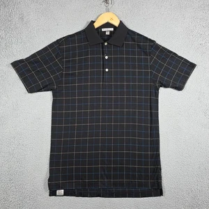 Polo Peter Millar uomo piccola nera finestra 100% cotone vestibilità regolare vintage - Foto 1 di 9