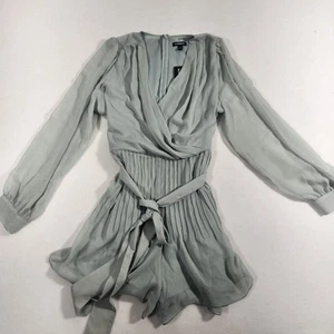 Express Rüschen Faux Wickel Mini Kleid, Größe XL Mintgrün Farbe - Bild 1 von 7