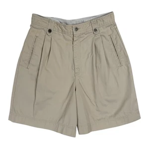Vintage Liz Claiborne High Waist Pleated Shorts Size 12 29 Khaki Chino Bermuda - Picture 1 of 14