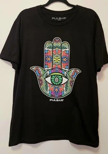 Pulsar Maglietta Grafica Hamsa Eye Unisex Grande Disegno Psichedelico - Foto 1 di 4