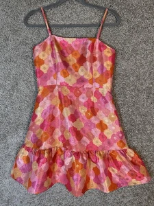 Willa Story Tara Kleid Rosa Cassius Carnes Vine Jacquard XS Neu mit Etikett Made in USA - Bild 1 von 6