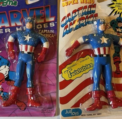 Lote De Colección Capitán América Marvel 1989 - Bend-Ems y 50 Aniversario Twisables Foto 1 de 4