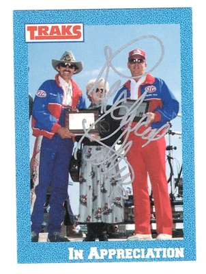 Richard Petty Signed 1991 Traks Card #46 NASCAR HOF IN APPRECIATION - Image 1 of 2