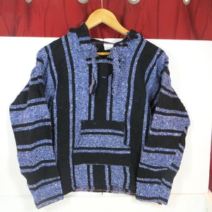 Chavitos Baja Hoodie Pullover schwarz lila gestreift Gr. S Mexico Festival Boho - Bild 1 von 12