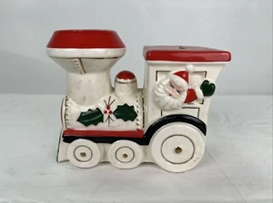 Vintage Ceramic Christmas Train - Locomotive - Santa & Elf - Picture 1 of 8