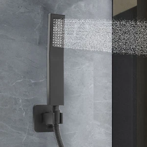 Schwarz Handbrause Druck Wasserspar Duschkopf Duschbrause Hochdruck NEU - Bild 1 von 24