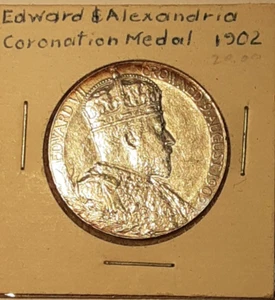1902 Gran Bretagna Incoronazione di Edoardo VII 31MM medaglia argento vedi foto - Foto 1 di 3