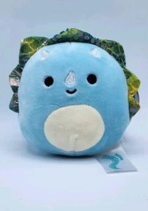 Squishmallows Malik The Triceratops Clip On 3.5" Plush - Picture 1 of 3
