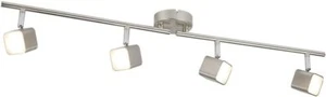 Milo Lighting Split-Bar faretto barra da soffitto 4 luci in argento raso - Foto 1 di 2