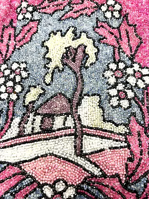 Preciosa Cartera Rosa Art Nouveau con Cuentas ~ Sábados Nueva York ~ Floral Foto 1 de 4