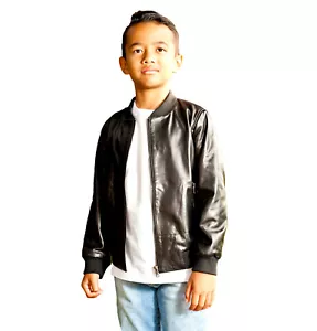 Chaqueta negra bombardero de béisbol negro para niños universitarios (1-13 años) - Imagen 1 de 12