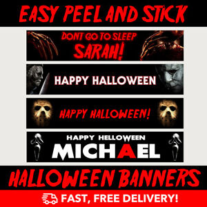 HALLOWEEN HORROR MOVIE Personalised Party Banners - Classic scary movies! XL!