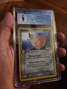 CGC 9 MINT Clefable 36/115 EX Unseen Forces Reverse Holo Stamped Pokémon Card - Picture 1 of 3