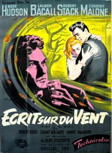 Póster francés Hudson Stack Bacall Malone escrito en el viento D Sirk 1956 47x63 - Imagen 1 de 1