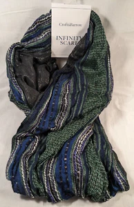 NEW Infinity Scarf Croft&Barrow Blue/Green/Black Shimmer - Picture 1 of 15