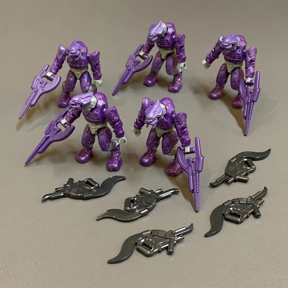 5x HALO MEGA BLOKS COVENANT PURPLE ELITE COMBAT MINI FIGURE 96870 SERIES 1 - Image 1 of 4