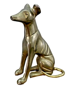 Vintage Bronze/Messing Windhund Figur 5" groß Made in India - Bild 1 von 15