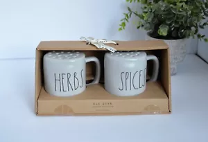 New Rae Dunn HERBS and SPICES Gray Shaker Set By Magenta Artisan - Picture 1 of 3