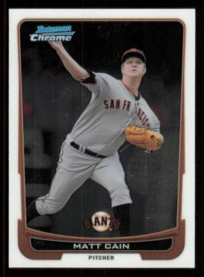 2012 Bowman Chrome Matt Cain San Francisco Giants #195 - Image 1 of 2
