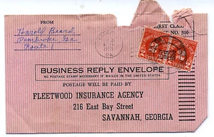 EE. UU. 1955 sobre franqueo debida cubierta #J81 x2 Savannah GA - Imagen 1 de 2