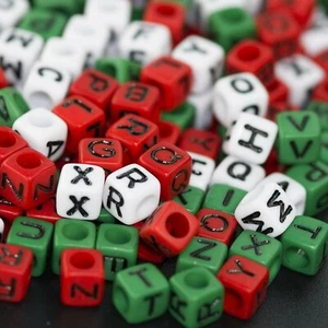 50 Letter Beads Alphabet Beads Acrylic Assorted BULK Christmas Wholesale Cube - Picture 1 of 1