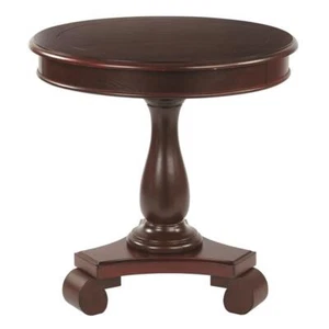 Avalon Hand Painted Round Accent table in Vintage Wine Cherry Engineered Wood - Picture 1 of 1