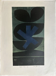 Peter Green 1969 Signed Limited Edition Large Woodcut Midnight Flower - Picture 1 of 8