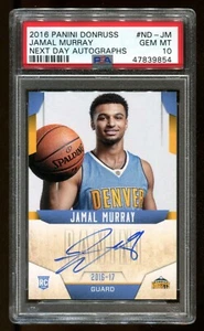 🔥🔥 Jamal Murray 2016-17 Panini Donruss NEXT DAY ROOKIE On Card Auto RC PSA 10 - Picture 1 of 4