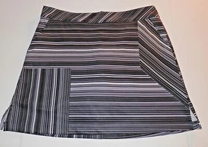 Lady Hagen Skort Sz 10 Skirt Shorts Golf Black White Pockets Geometric Stretch - Picture 1 of 10