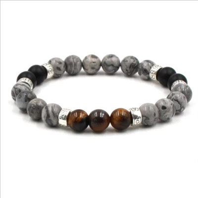Pulsera con cuentas de 8 mm para mujeres y hombres equilibrio curativo yoga Reiki oración piedras pulseras Foto 1 de 4