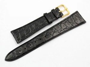 Cinturino Orologio Seiko Nero Lucido20/14mm Vintage Fibbia Gold Ottima Qualità - Imagen 1 de 5