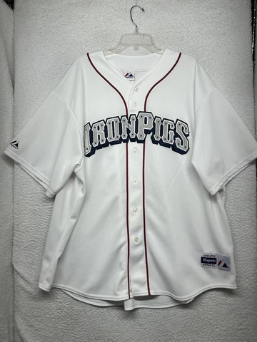 Lehigh Valley Iron Pigs Jersey Adult 3X 3XL White Majestic Phillies Made USA B Cover