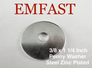 3/8 x 1 1/4 Zoll Penny Reparaturscheibe Flach Kotflügel Stahl Zink Scheiben 11/4 - Bild 1 von 1
