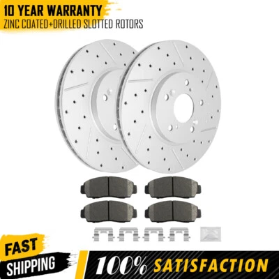 Rotores de freno delanteros perforados y pastillas de freno de cerámica para Honda Accord Acura TSX TL Foto 1 de 4