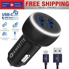 Universal Dual Ports Car Charger Usb 2.4A Fast Car Charger 2 Port Adapter