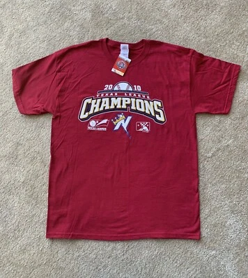 Camiseta de Campeones de la Liga de Texas NWA Naturals MiLB 2010 Talla L Logo Corona Roja NUEVA Foto 1 de 4