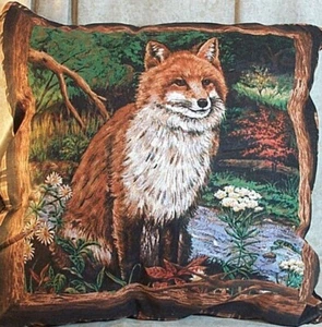 Almohada para decoración del hogar Wolf by Stream algodón verde marrón beige talla 17" pulgadas - Imagen 1 de 1