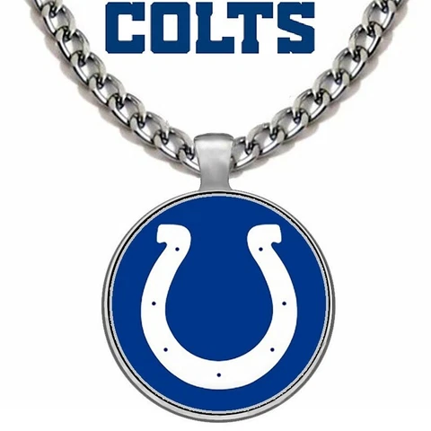 Indianapolis Colts Mens Womens 24" Stainless Steel Chain Pendant Necklace D5 Cover