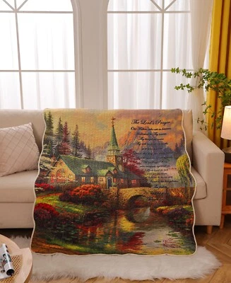 Virah Bella- The Lord's Prayer - Lightweight Quilted Throw Blanket 50"x60" - Image 1 of 4